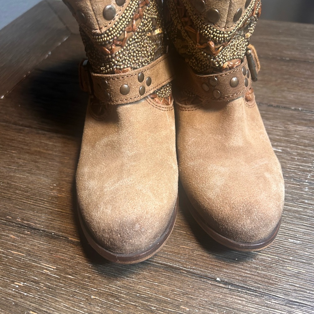 Naughty Monkey Lysander suede leather embellished cowgirl booties size 6.5 - Picture 9 of 15